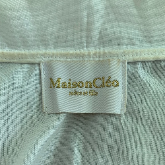 Maison Cléo US2-4 puff sleeve wrap blouse cropped white - Picture 4 of 5